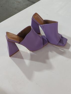 Lilac Block Heel Mule Sandals